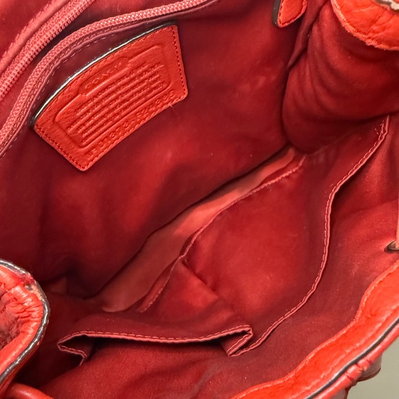 Coach Park Vermilion Red Pebbled Leather Backpack F24385 - Picture 9 of 13